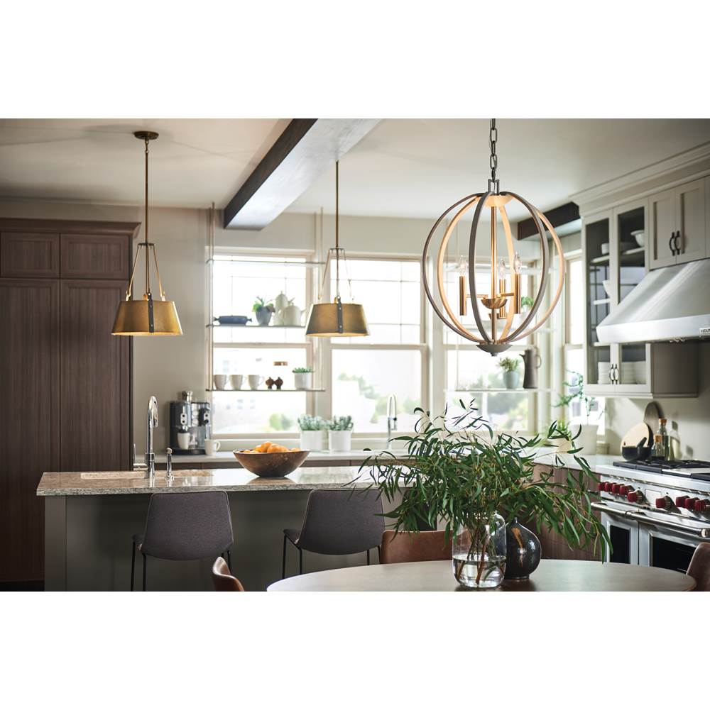 Hinkley Lighting 3394RS Rustic Brass Medium Drum Pendant Image 2