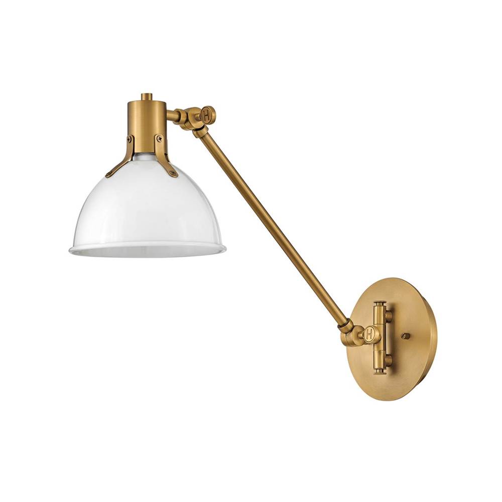 Hinkley Lighting 3480PT Polished White Small Single Light Sconce Image 1