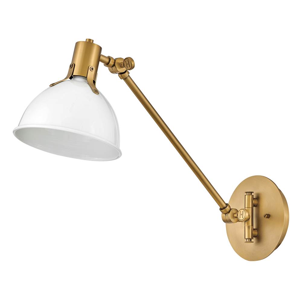 Hinkley Lighting 3480PT Polished White Small Single Light Sconce Image 5
