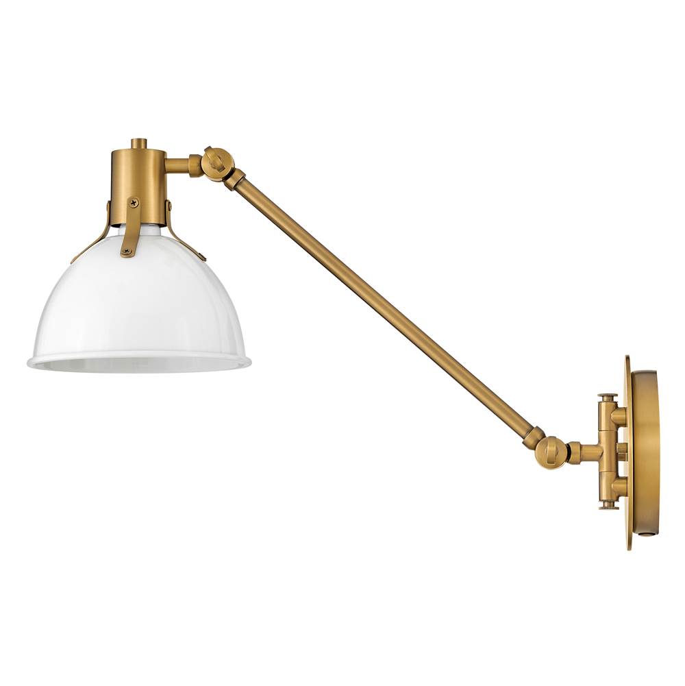 Hinkley Lighting 3480PT Polished White Small Single Light Sconce Image 4