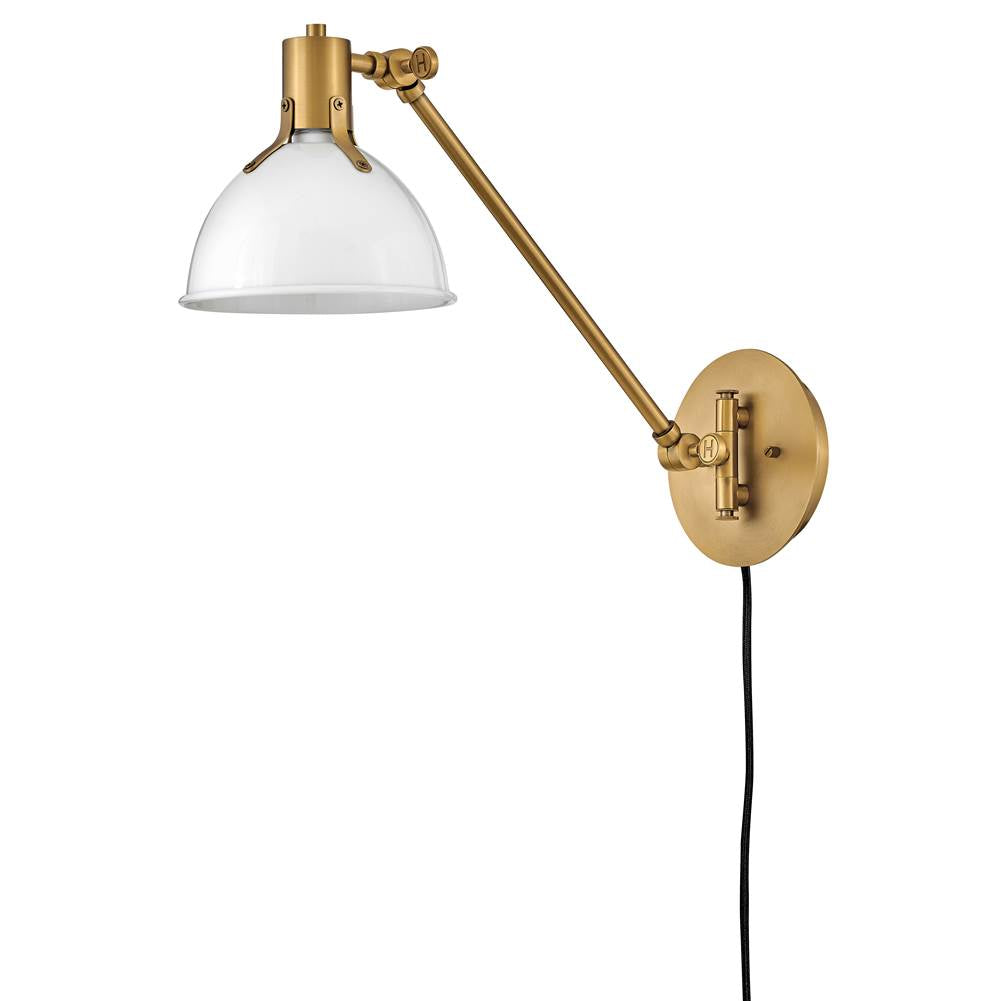 Hinkley Lighting 3480PT Polished White Small Single Light Sconce Image 2