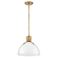 Hinkley Lighting 3487HB-CO Heritage Brass,Cased Opal Glass Small Pendant Image 1