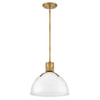 Hinkley Lighting 3487HB-CO Heritage Brass,Cased Opal Glass Small Pendant Image 1