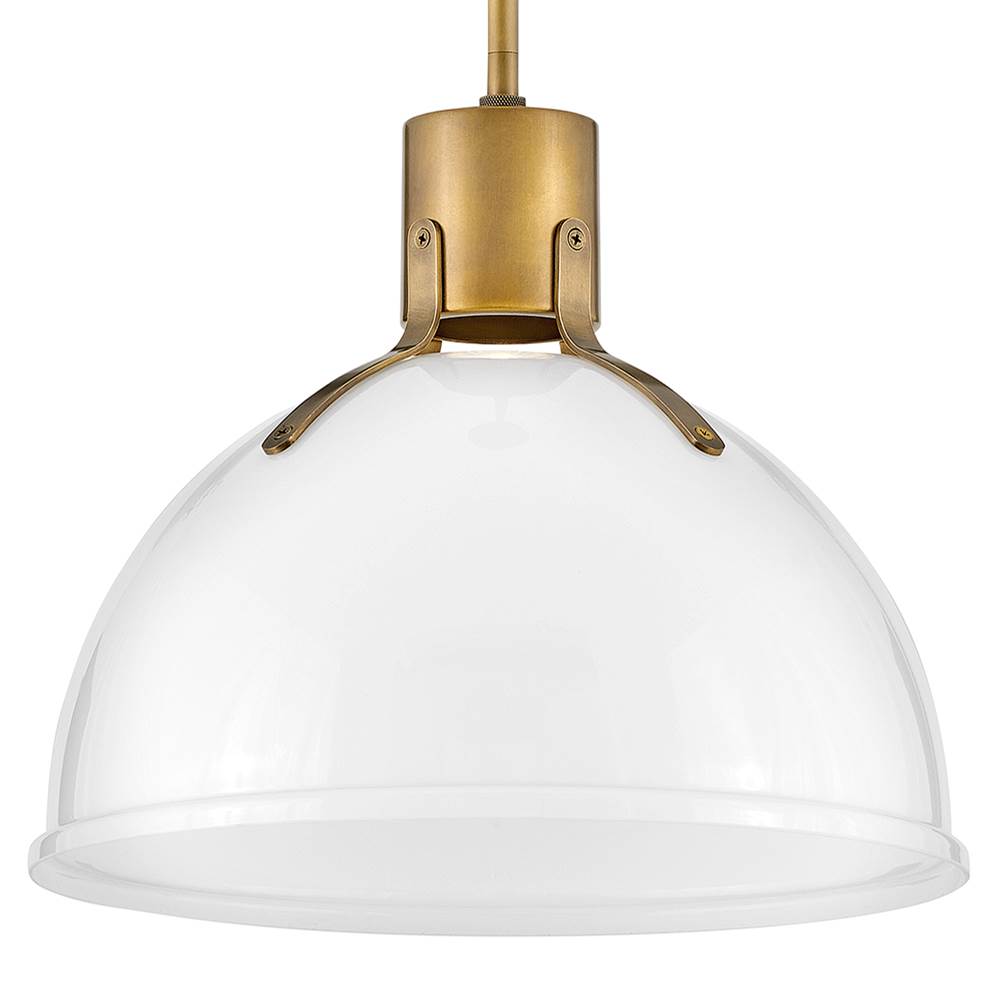 Hinkley Lighting 3487HB-CO Heritage Brass,Cased Opal Glass Small Pendant Image 2