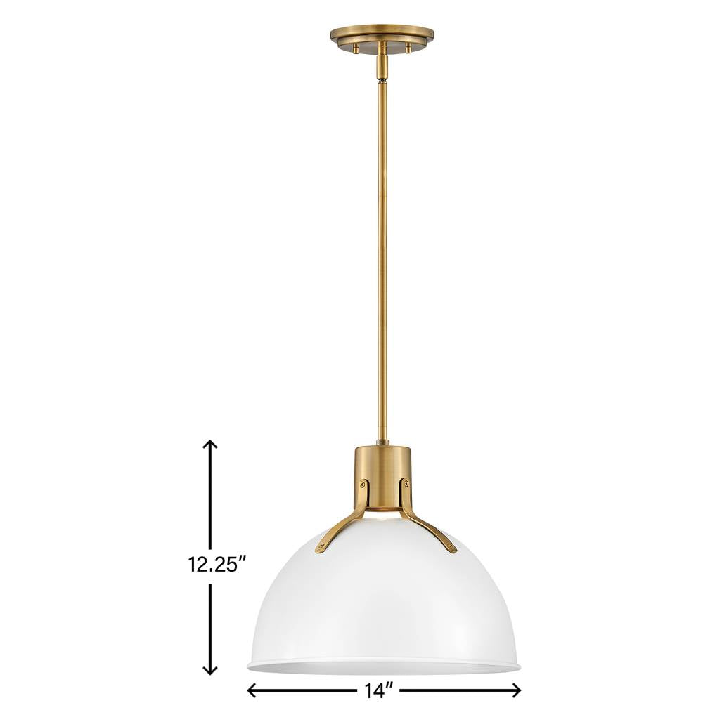 Hinkley Lighting 3487PT Polished White Small Pendant Image 5