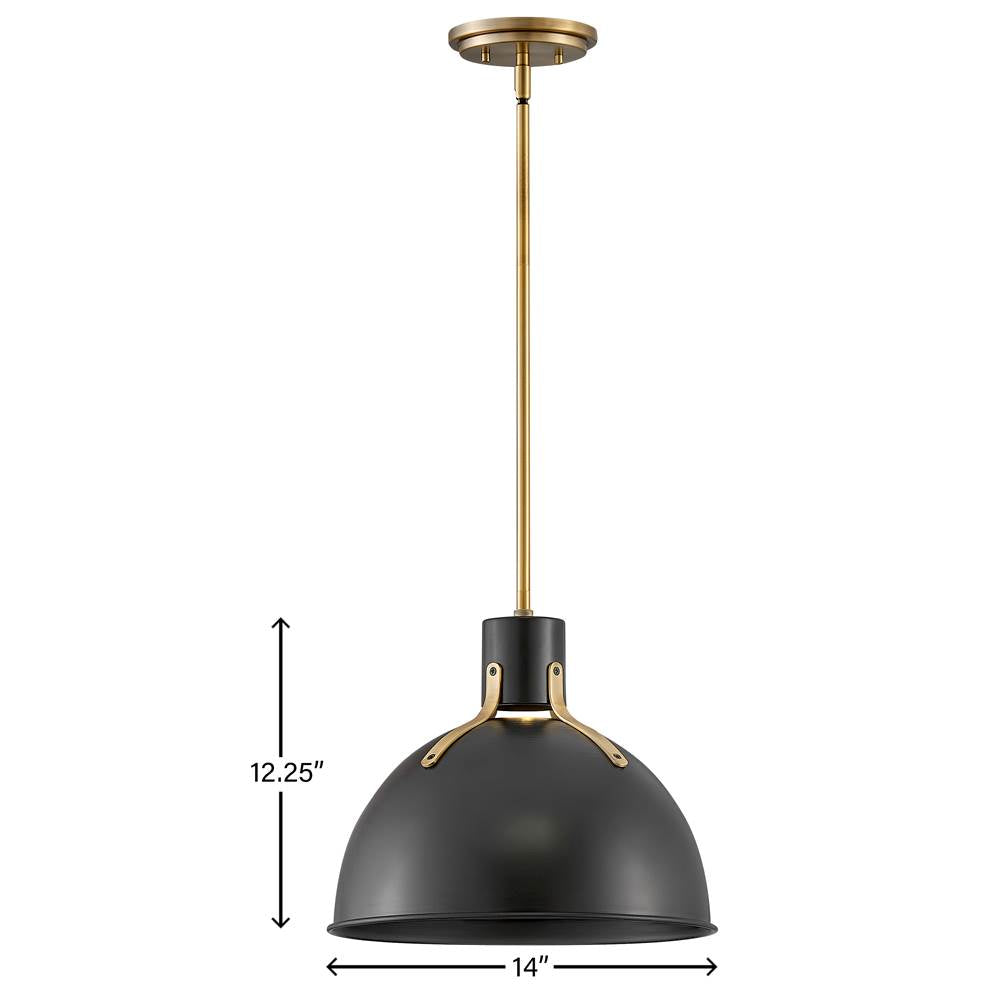 Hinkley Lighting 3487SK Satin Black Small Pendant Image 3