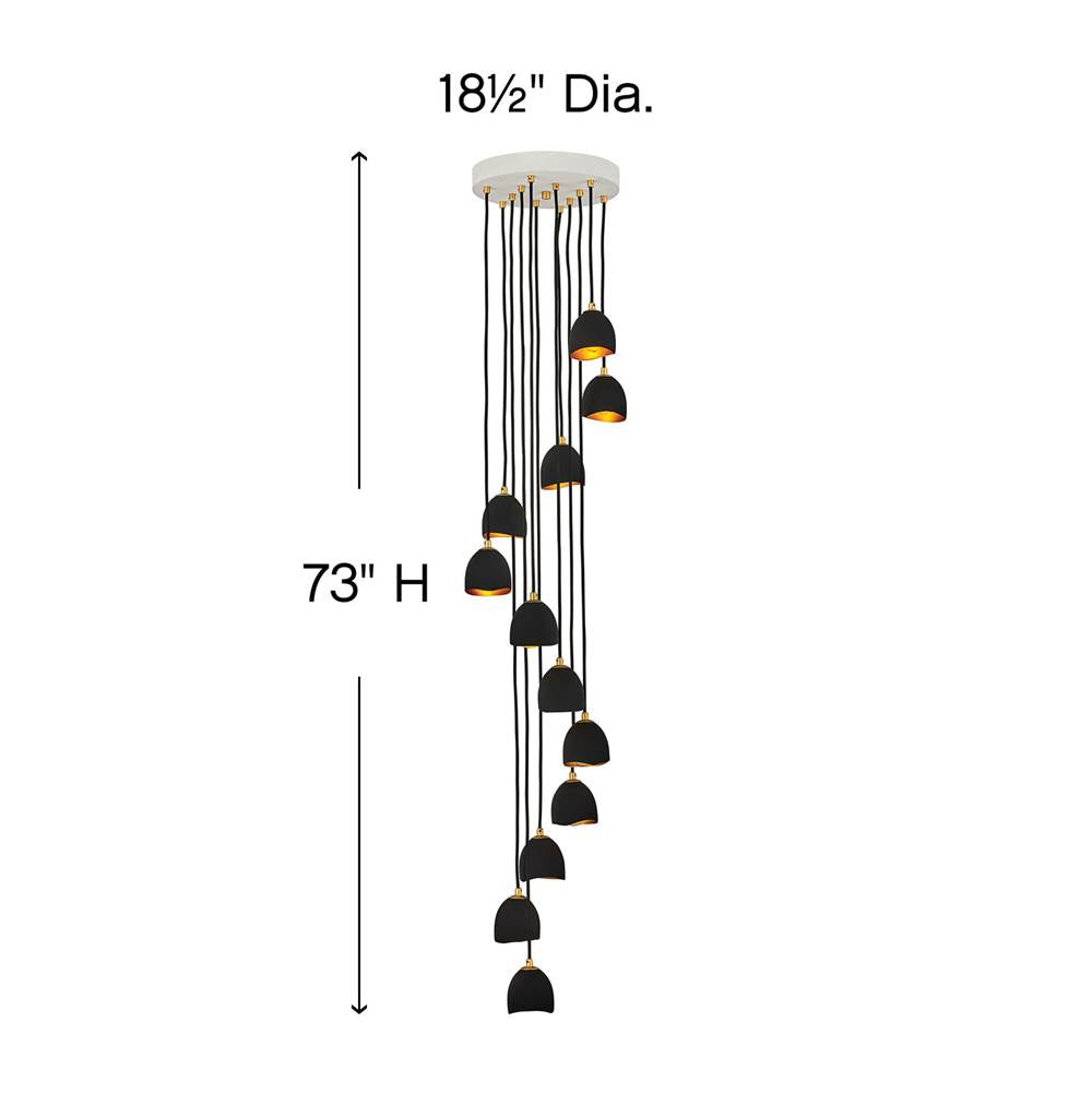 Hinkley Lighting 35908SHB Shell Black Large Multi Tier Image 3