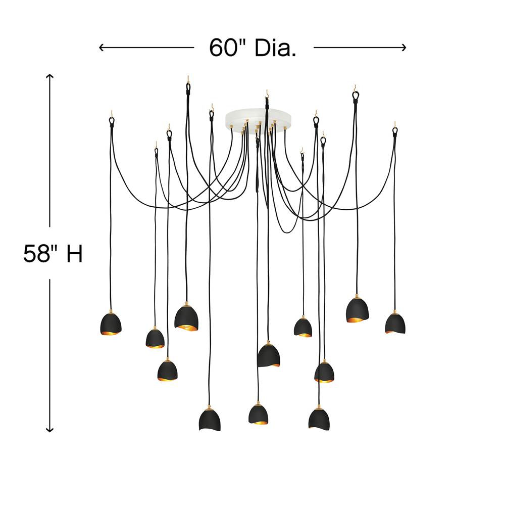 Hinkley Lighting 35908SHB Shell Black Large Multi Tier Image 2