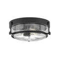Hinkley Lighting 3640BK-CS Black,Clear Seedy Glass Small Flush Mount Image 1