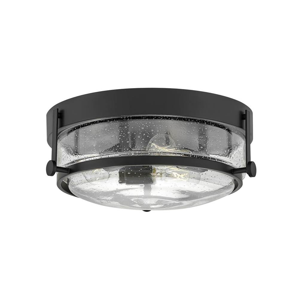 Hinkley Lighting 3640BK-CS Black,Clear Seedy Glass Small Flush Mount Image 1