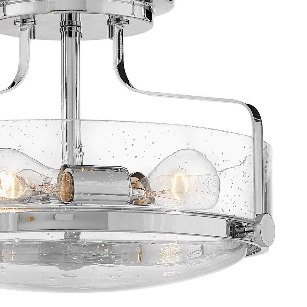 Hinkley Lighting 3641CM-CS Chrome with Clear Seedy glass Medium Semi-flush Mount Image 3