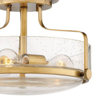Hinkley Lighting 3641HB-CS Heritage Brass with Clear Seedy glass Medium Semi-flush Mount Image 3