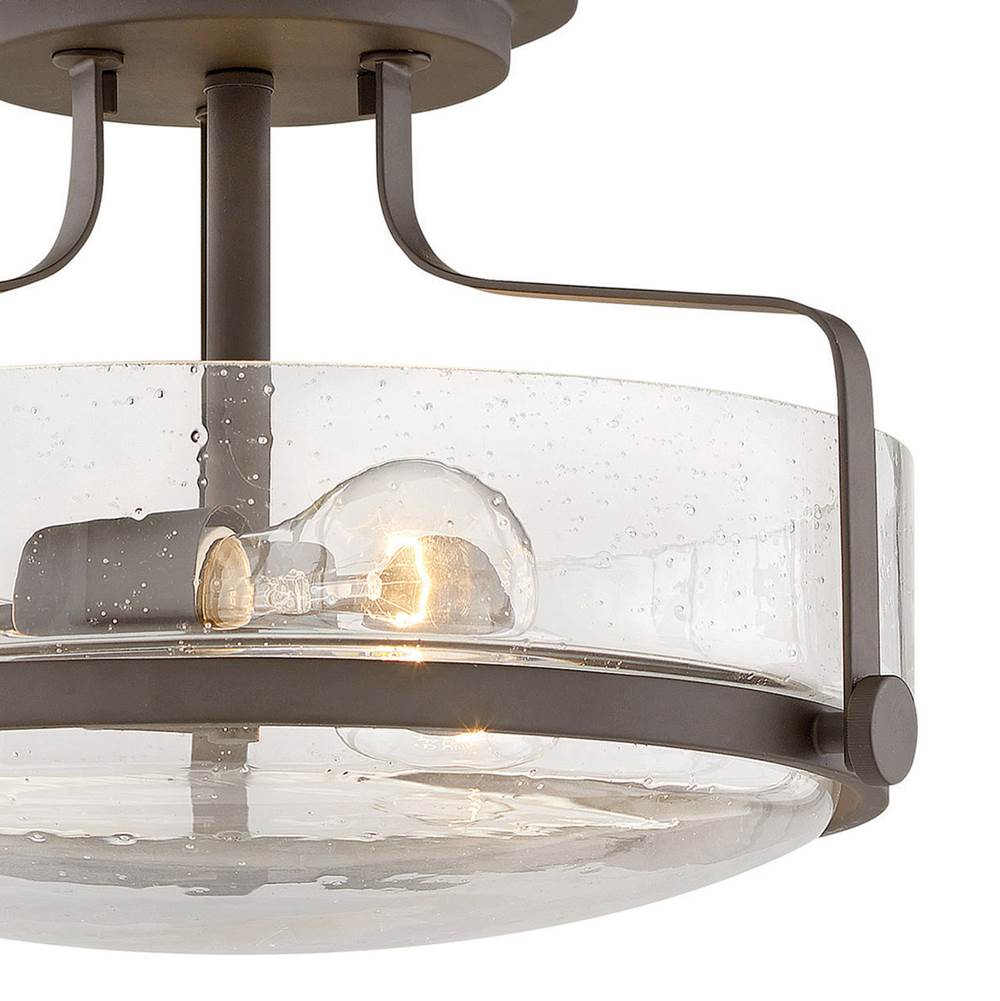 Hinkley Lighting 3641OZ-CS Oil Rubbed Bronze with Clear Seedy glass Medium Semi-flush Mount Image 3