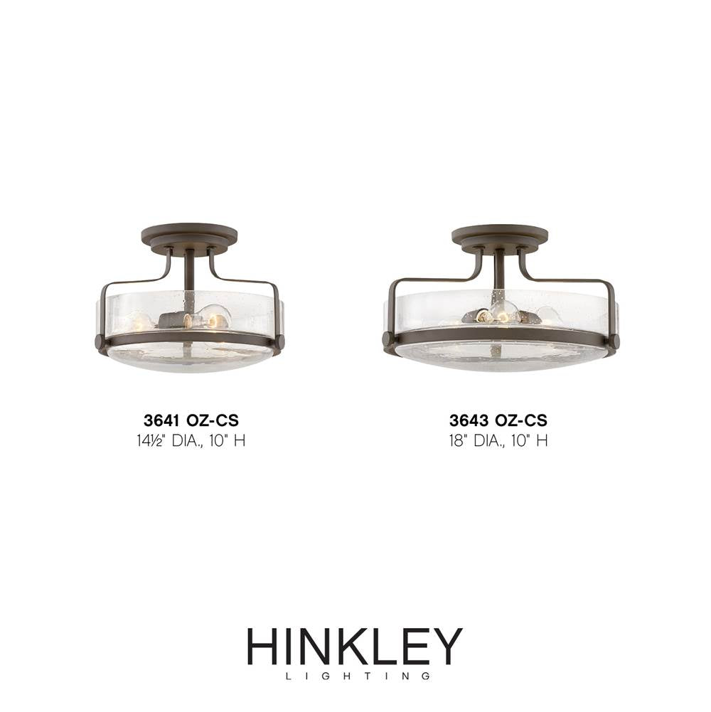 Hinkley Lighting 3641OZ-CS Oil Rubbed Bronze with Clear Seedy glass Medium Semi-flush Mount Image 2