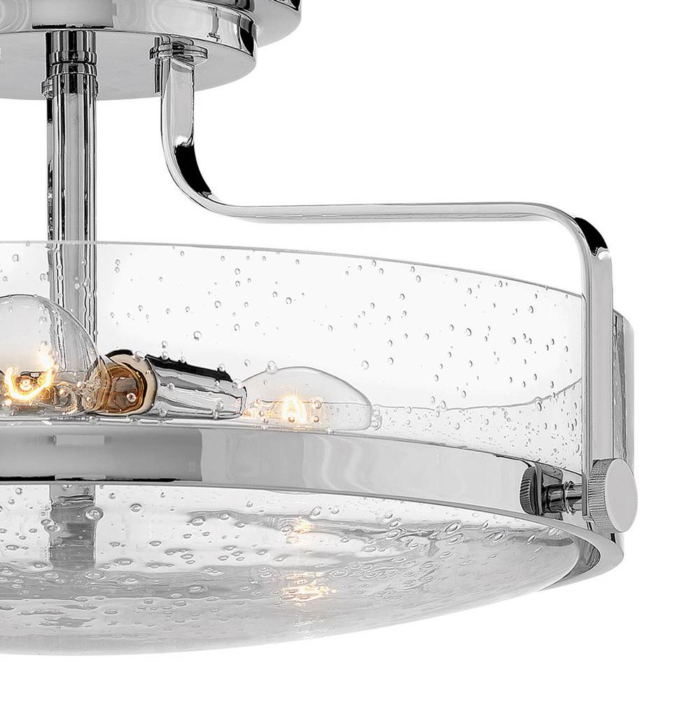 Hinkley Lighting 3643CM-CS Chrome with Clear Seedy glass Large Semi-flush Mount Image 3