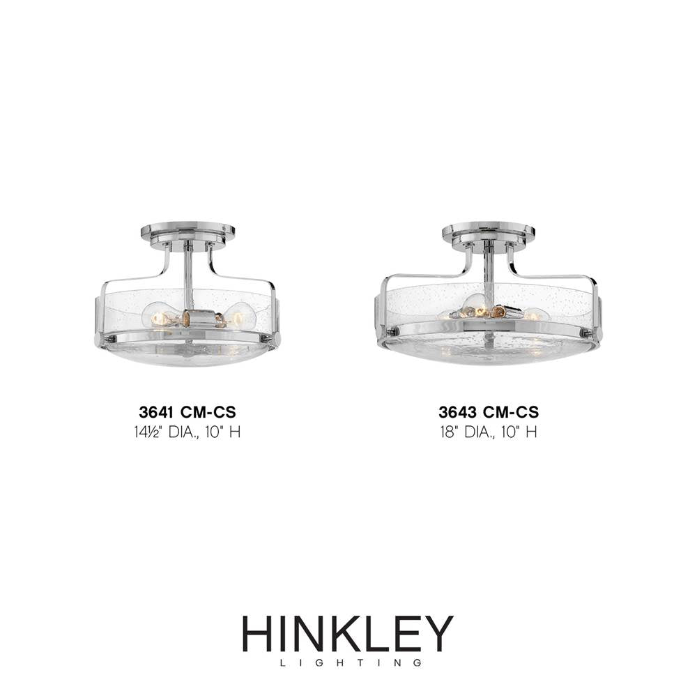 Hinkley Lighting 3643CM-CS Chrome with Clear Seedy glass Large Semi-flush Mount Image 2