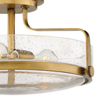 Hinkley Lighting 3643HB-CS Heritage Brass with Clear Seedy glass Large Semi-flush Mount Image 3