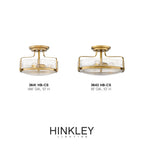 Hinkley Lighting 3643HB-CS Heritage Brass with Clear Seedy glass Large Semi-flush Mount Image 2