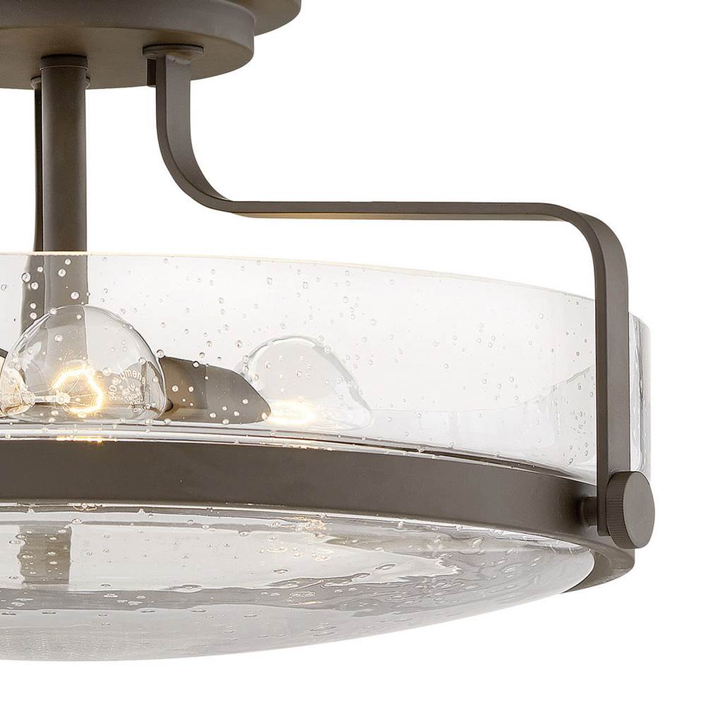 Hinkley Lighting 3643OZ-CS Oil Rubbed Bronze with Clear Seedy glass Large Semi-flush Mount Image 3