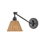 Hinkley Lighting 3690BK-NAT Black,Light Natural Rattan Shade Small Single Light Sconce Image 1