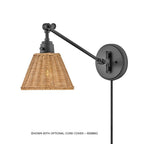 Hinkley Lighting 3690BK-NAT Black,Light Natural Rattan Shade Small Single Light Sconce Image 9