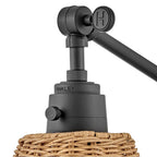 Hinkley Lighting 3690BK-NAT Black,Light Natural Rattan Shade Small Single Light Sconce Image 7