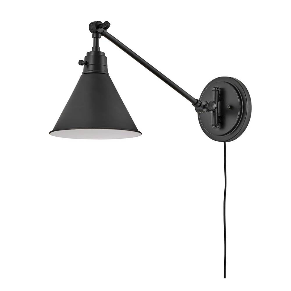 Hinkley Lighting 3690BK Black Small Single Light Sconce Image 1