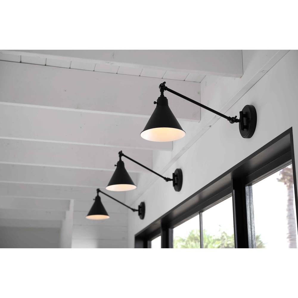 Hinkley Lighting 3690BK Black Small Single Light Sconce Image 2