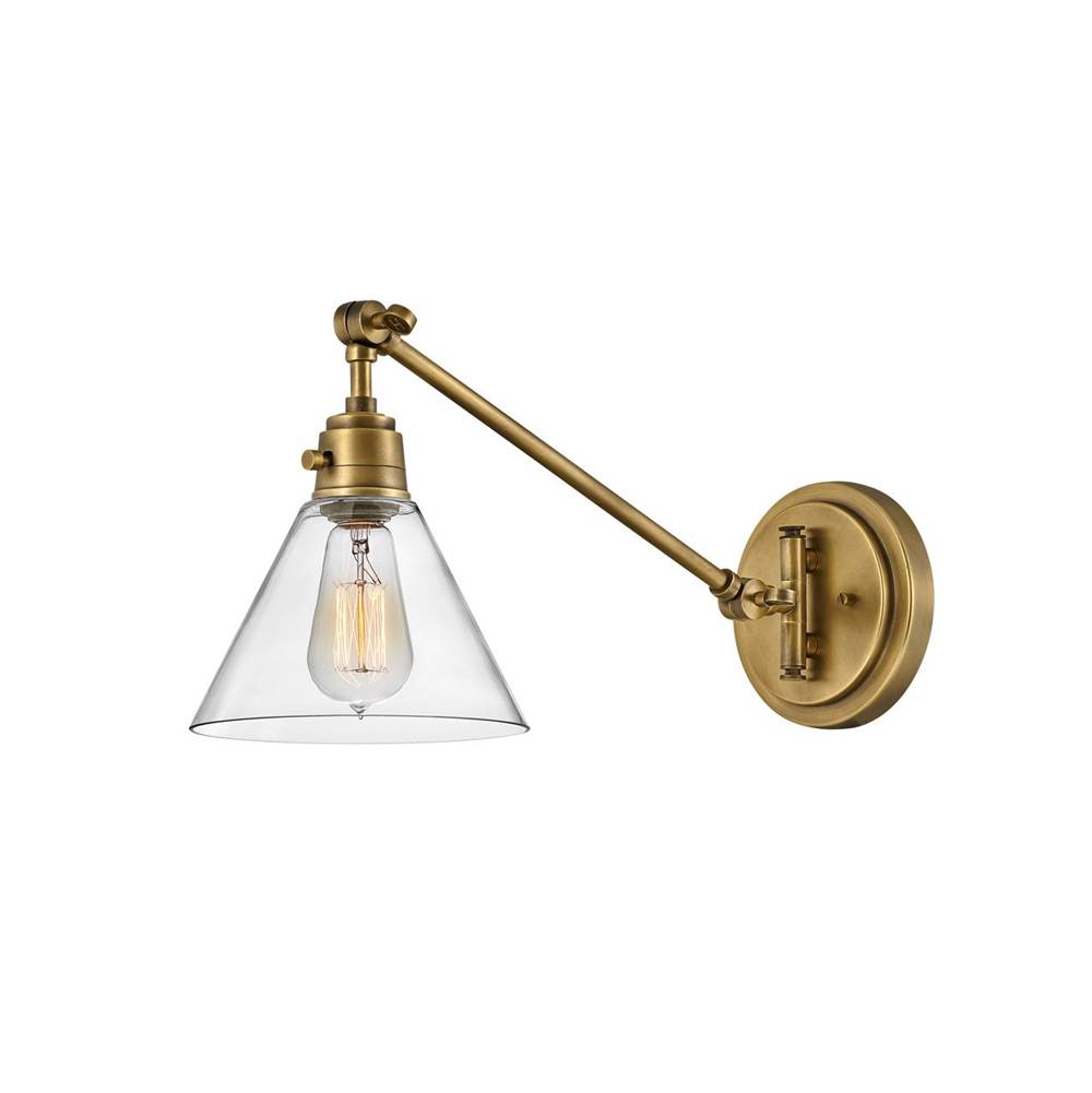 Hinkley Lighting 3690HB-CL Heritage Brass with Clear glass Small Single Light Sconce Image 1