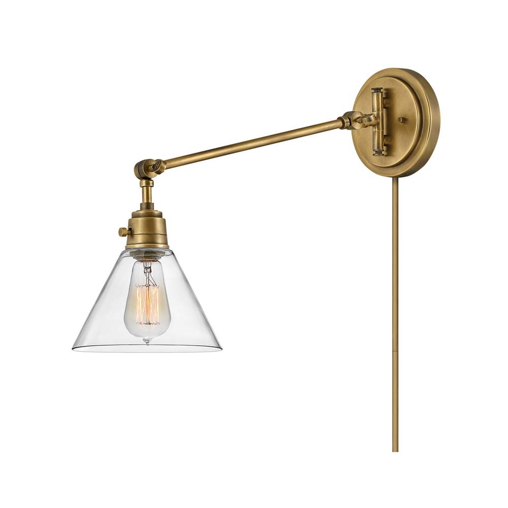 Hinkley Lighting 3690HB-CL Heritage Brass with Clear glass Small Single Light Sconce Image 2