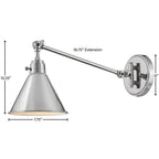 Hinkley Lighting 3690PN Polished Nickel Small Single Light Sconce Image 6
