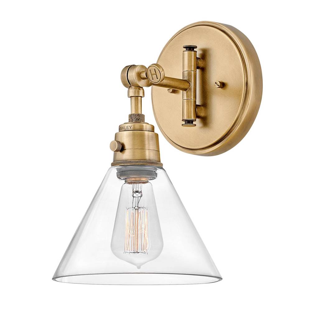Hinkley Lighting 3691HB-CL Heritage Brass with Clear glass Small Single Light Sconce Image 1
