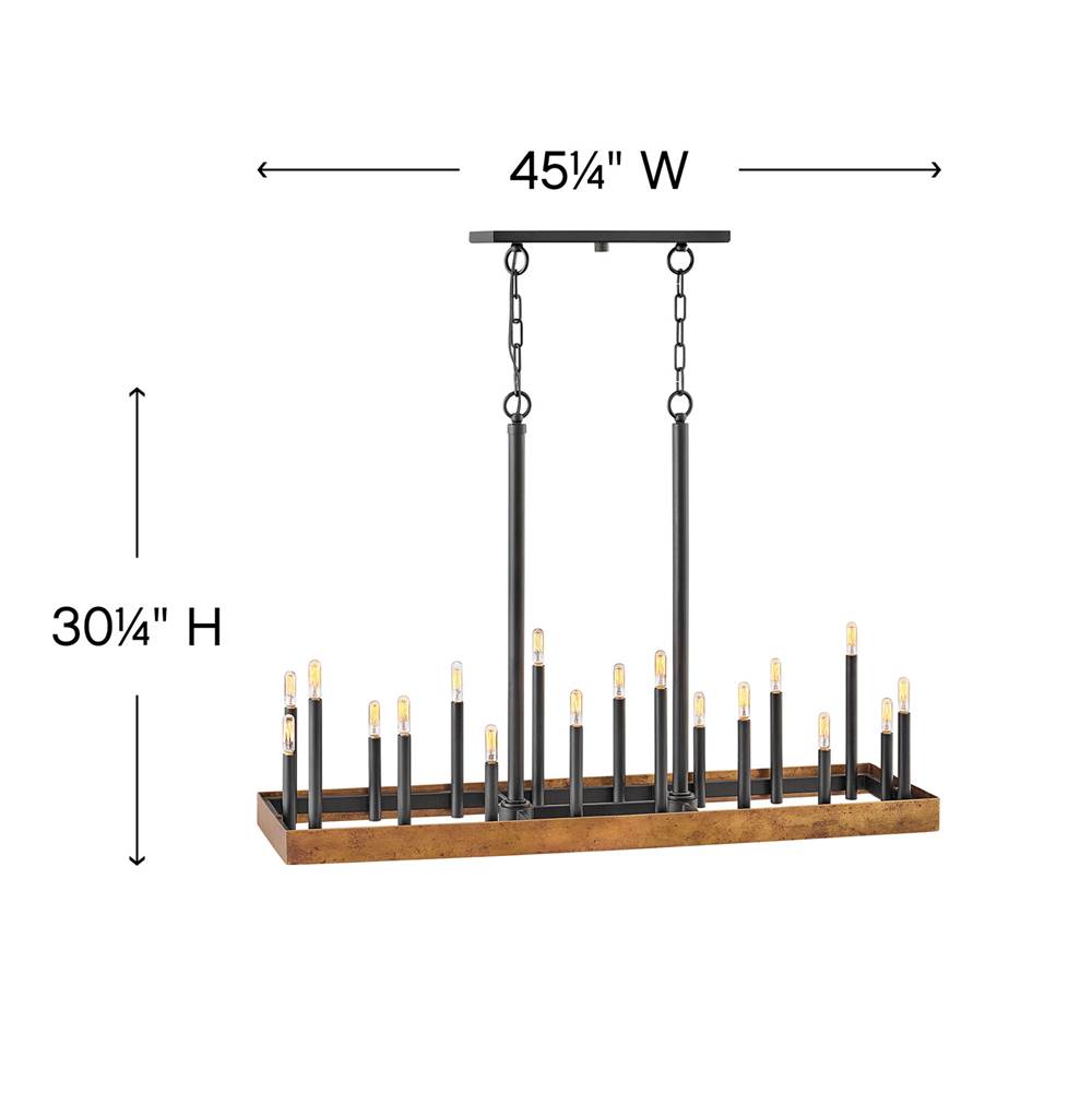 Hinkley Lighting Wells Eighteen Light Linear