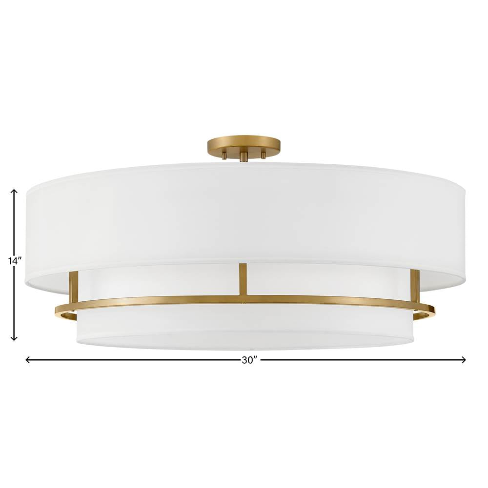 Hinkley Lighting 38895LCB Lacquered Brass Extra Large Convertible Semi-flush Mount Image 3