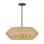 Hinkley Lighting 40384BLK-CML Black,Camel Rattan Medium Convertible Drum Image 1