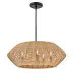 Hinkley Lighting 40384BLK-CML Black,Camel Rattan Medium Convertible Drum Image 3