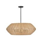 Hinkley Lighting 40385BLK-CML Black,Camel Rattan Large Convertible Drum Image 1
