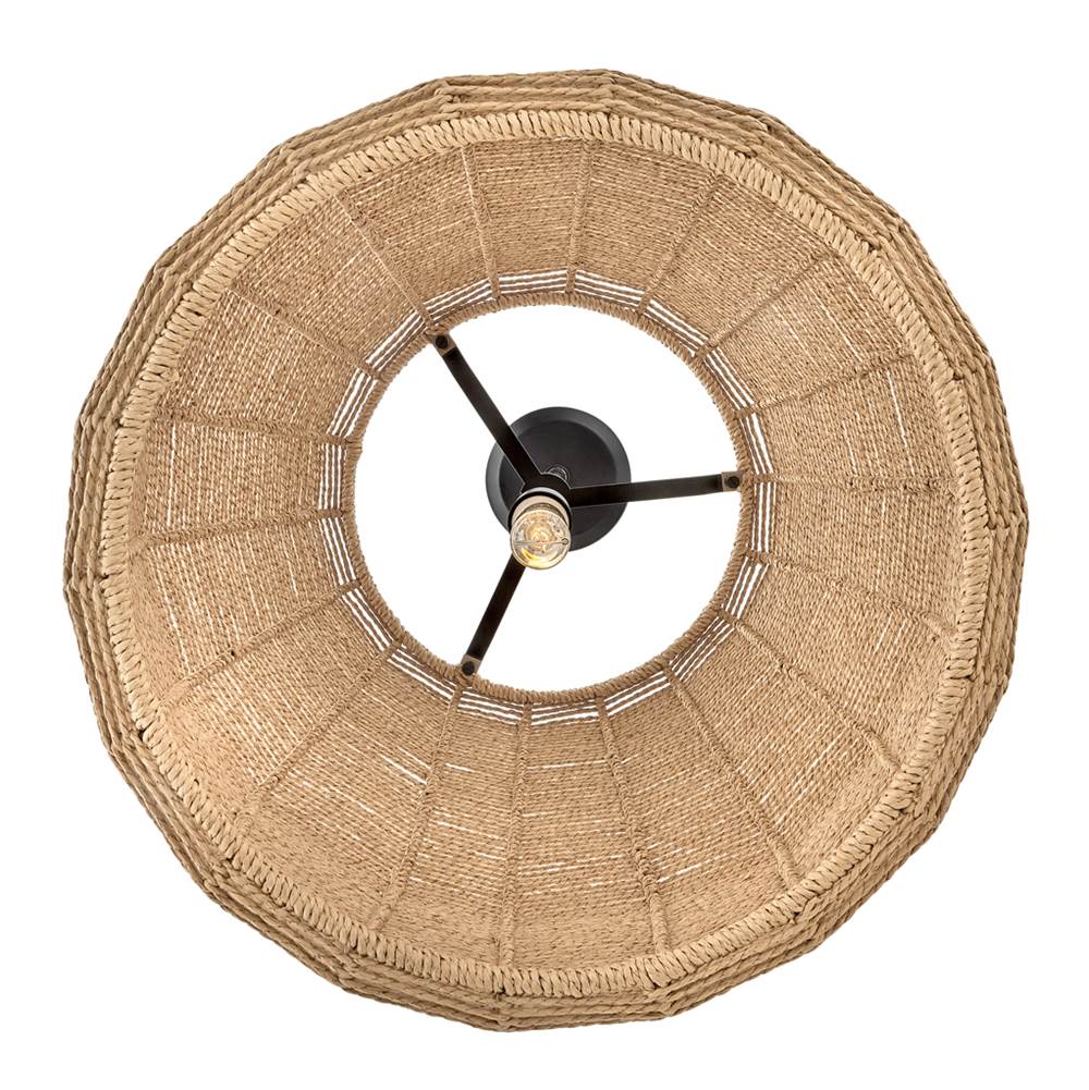 Hinkley Lighting 40387BLK-CML Black,Camel Rattan Large Convertible Pendant Image 3