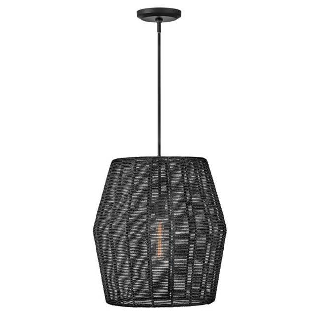 Hinkley Lighting 40387BLK Black,White Large Convertible Pendant Image 1