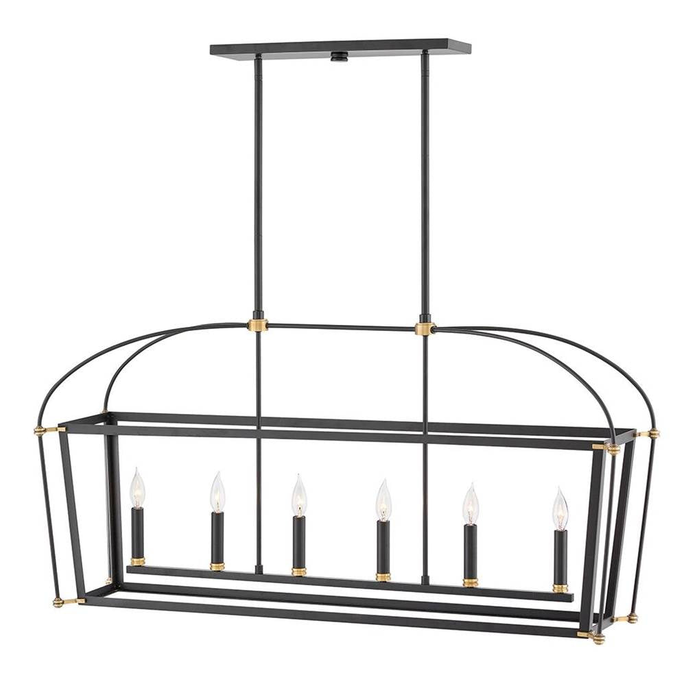 Hinkley Lighting 4054BK Black Six Light Open Frame Linear Image 1
