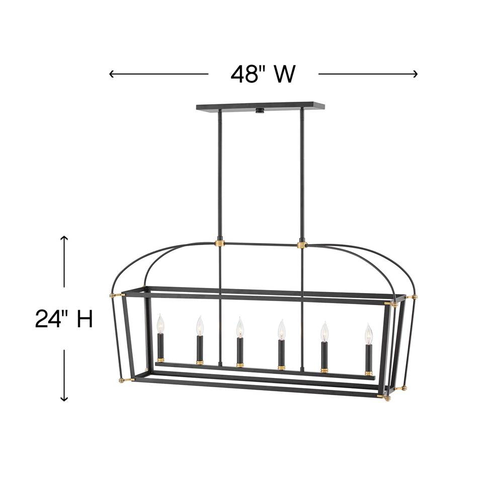 Hinkley Lighting Selby Six Light Open Frame Linear