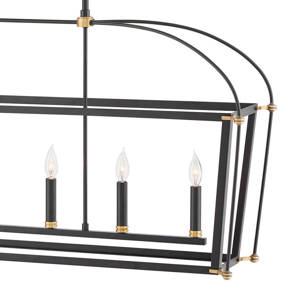 Hinkley Lighting 4054BK Black Six Light Open Frame Linear Image 3