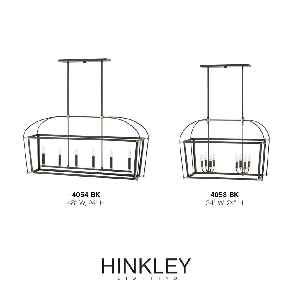 Hinkley Lighting 4054BK Black Six Light Open Frame Linear Image 2