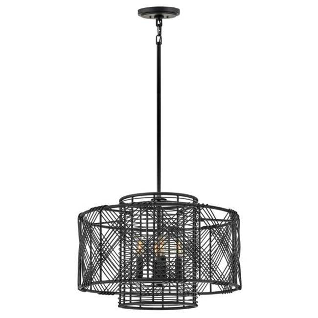 Hinkley Lighting 41063BLK Black,White Large Convertible Pendant Image 1