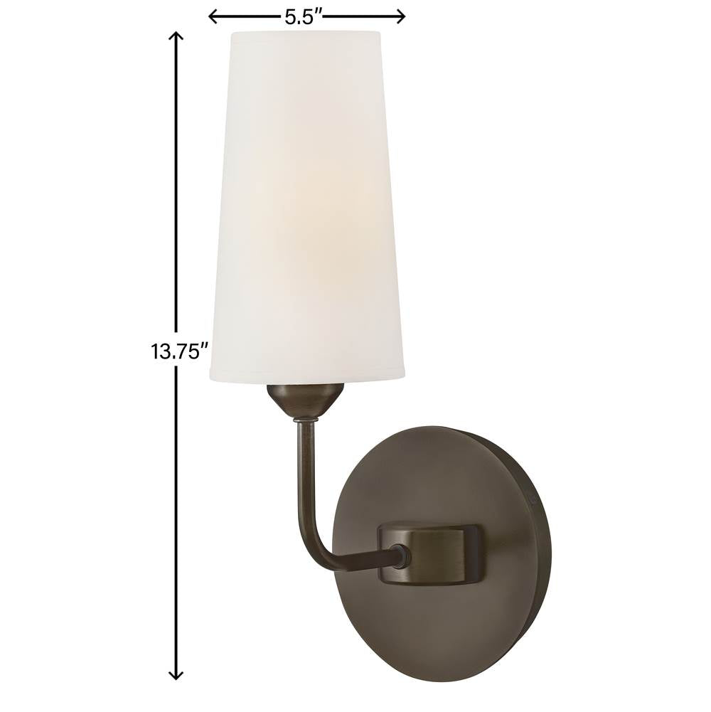 Hinkley Lighting 45000BX Black Oxide Single Light Sconce Image 2