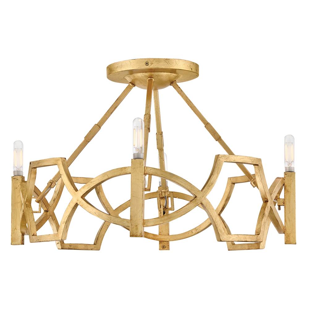 Hinkley Lighting 45783DA Distressed Brass Medium Semi-flush Mount Image 1