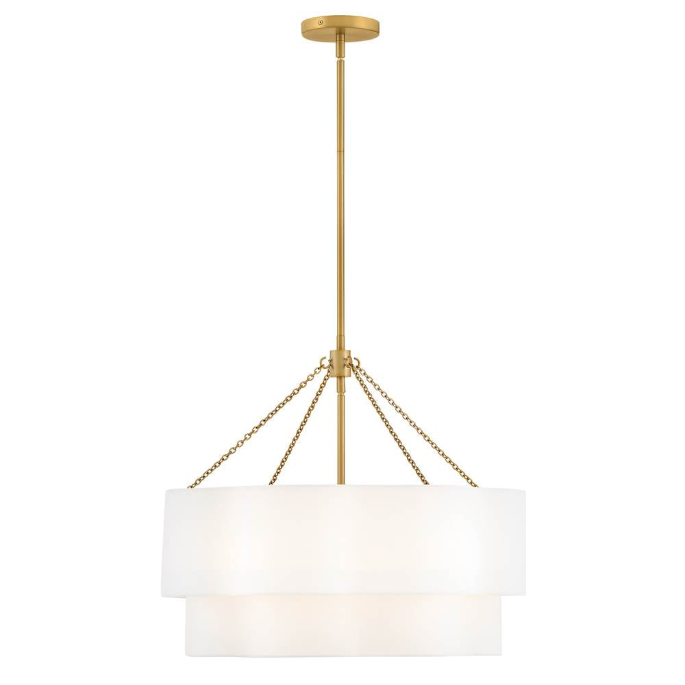 Hinkley Lighting 47734LCB Lacquered Brass Medium Drum Chandelier Image 2