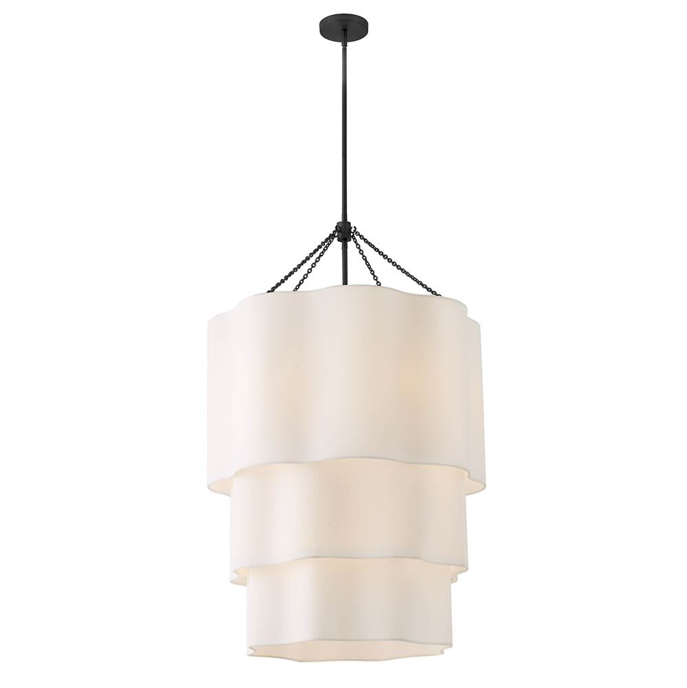 Hinkley Lighting 47736BK Black Grande Three Tier Chandelier Image 1