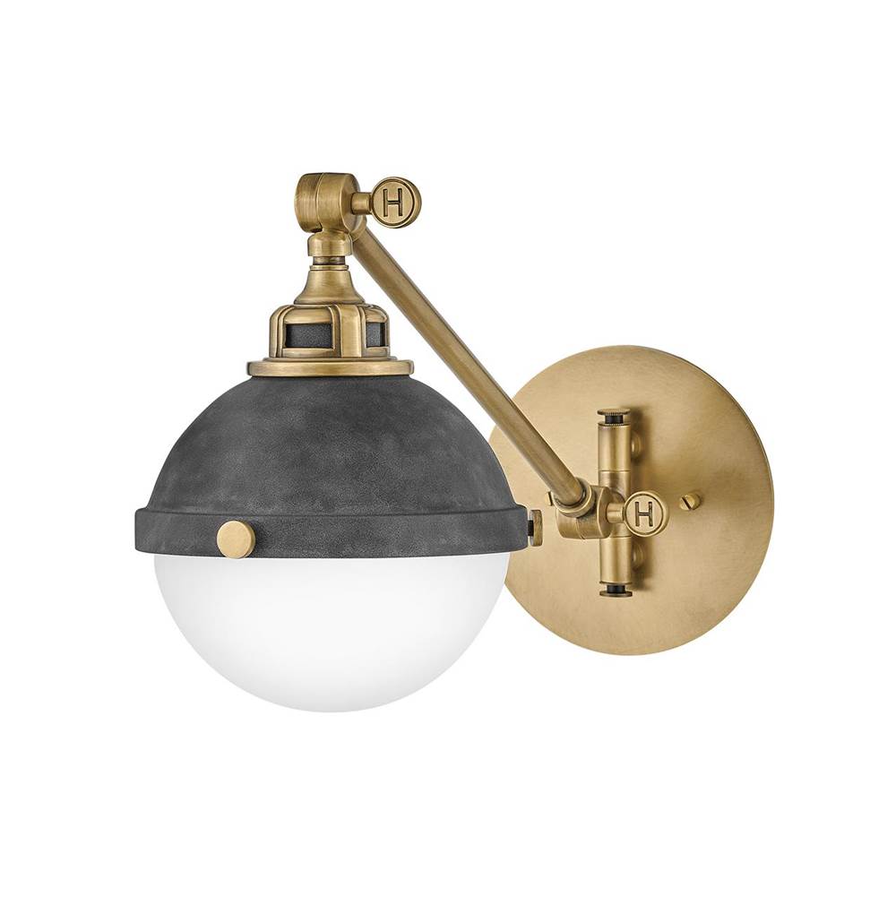 Hinkley Lighting 4830DZ Aged Zinc Small Single Light Sconce Image 1