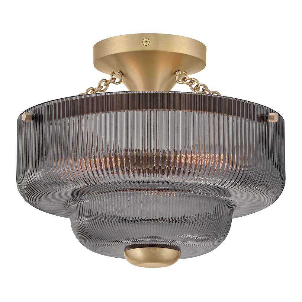 Hinkley Lighting 48571LCB-SM Lacquered Brass Small Semi-flush Mount Image 1